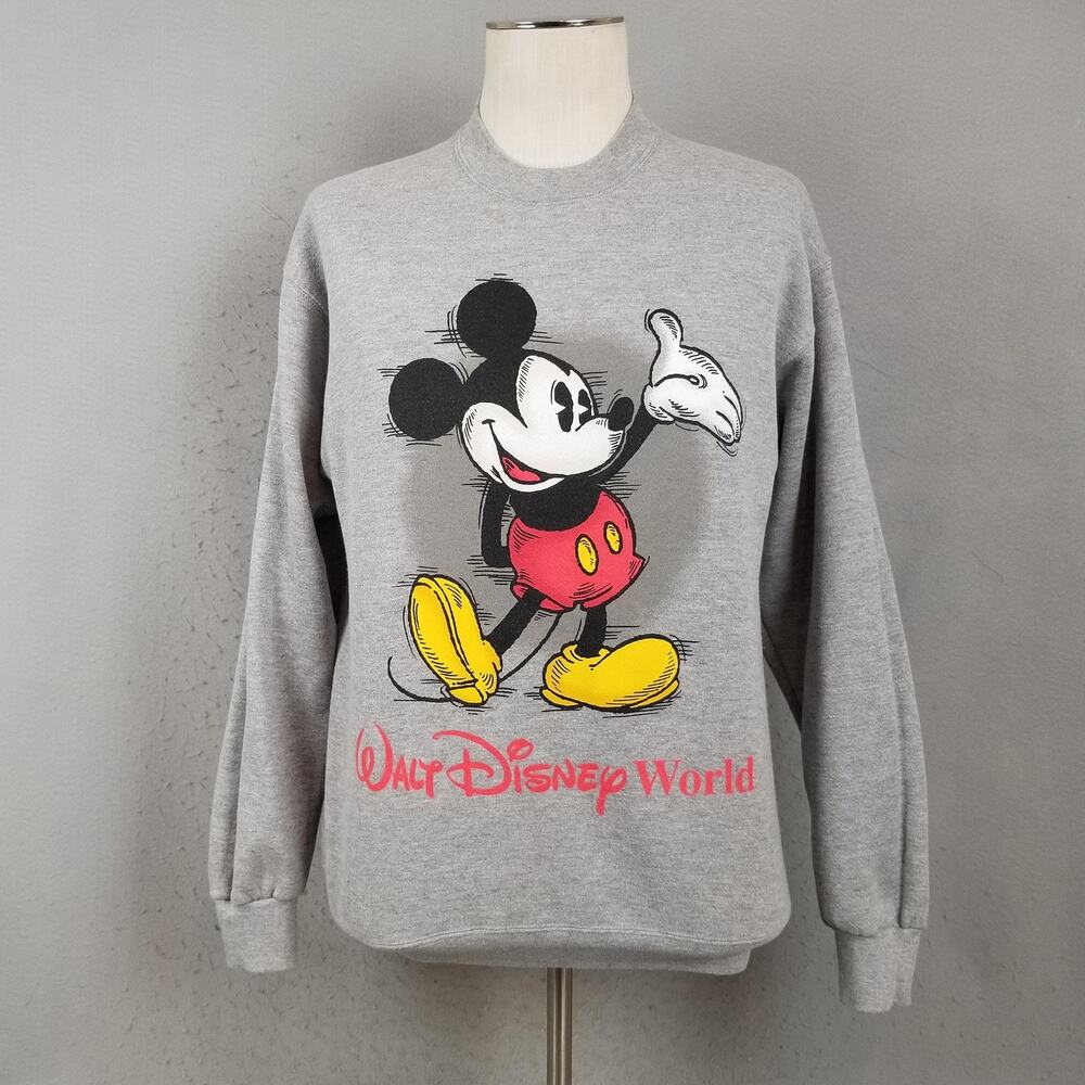 Walt Disney World‎ Mickey Mouse Sweatshirt Mens Medium Gray Crewneck Pullover